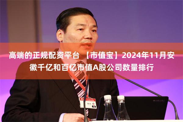 高端的正规配资平台 【市值宝】2024年11月安徽千亿和百亿市值A股公司数量排行