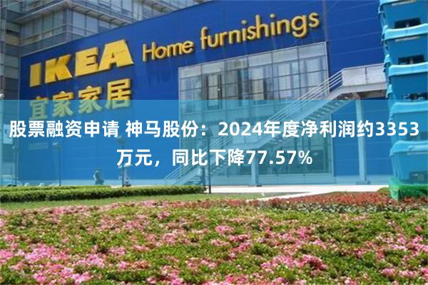 股票融资申请 神马股份：2024年度净利润约3353万元，同比下降77.57%