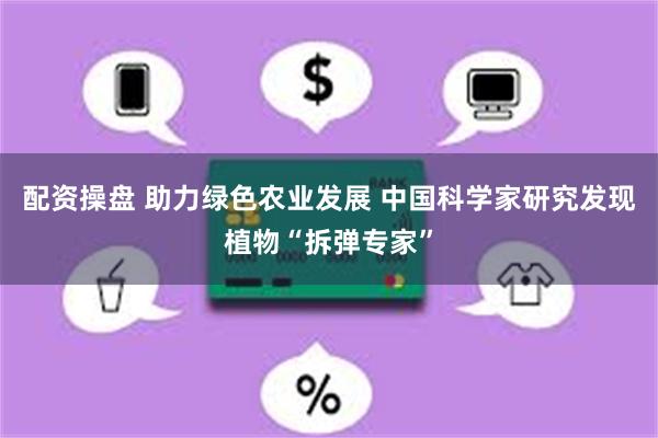配资操盘 助力绿色农业发展 中国科学家研究发现植物“拆弹专家”