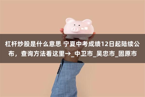杠杆炒股是什么意思 宁夏中考成绩12日起陆续公布，查询方法看这里→_中卫市_吴忠市_固原市