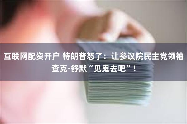 互联网配资开户 特朗普怒了：让参议院民主党领袖查克·舒默“见鬼去吧”！