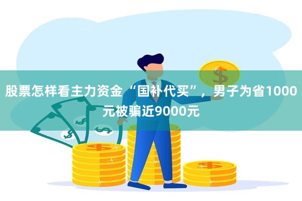 股票怎样看主力资金 “国补代买”,男子为省1000元被骗近9000元
