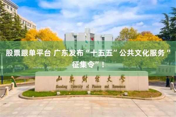 股票跟单平台 广东发布“十五五”公共文化服务“征集令”！