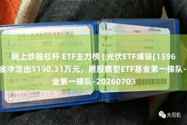 网上炒股杠杆 ETF主力榜 | 光伏ETF浦银(159609)主力资金净流出1190.31万元，居股票型ETF基金第一梯队-20260703