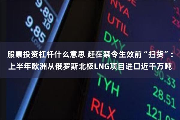 股票投资杠杆什么意思 赶在禁令生效前“扫货”：上半年欧洲从俄罗斯北极LNG项目进口近千万吨