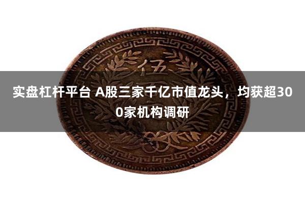实盘杠杆平台 A股三家千亿市值龙头,均获超300家机构调研